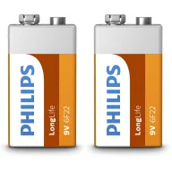 Baterías Alcalinas PHILIPS 9V - Paquete de 2, hasta 5 Años