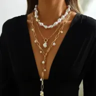 Collar Con Borlas Y Perlas Elegantes