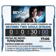 Voucher gratis para Steam: Beyond: Two Souls