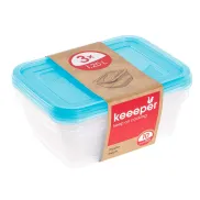 Fiambreras Fredo Fresh, Set de 3, 1,25 l, Azul Transparente