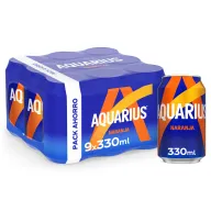 Pack de 9 Latas Aquarius Naranja 330 ml (0,69€ unidad)