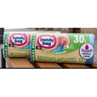 50 Bolsas de Basura Handy Bag 30L, Autocierre