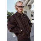 Cazadora oversized efecto piel estilo bomber