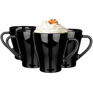 Juego de 4 vasos de café helado KROSNO Hugo, negro