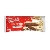 Turrón de chocolate blanco con galletas Filipinos 232g
