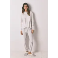 Pijama suave gris polar con cenefas de Women'secret