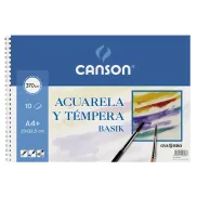 Papel de acuarela Canson Basik 370g, 10 Hojas 23x32.5cm
