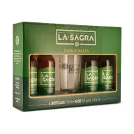 Pack 4 botellas Doble Malta 33cl + vaso de 12 pinta