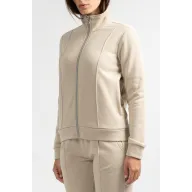 Sudadera Dicler Sun Valley Mujer Beige con Cremallera y Cuello Alto