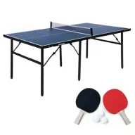 Mesa de ping pong exterior Leroy Merlin con 2 raquetas y pelotas