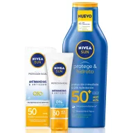 NIVEA SUN Leche Solar FP50+ y Protección Facial Hidratante