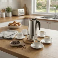 Máquina de café expreso IBILI, 4 tazas, acero inoxidable