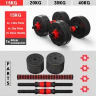 Mancuernas Ajustables 2 en 1 con Barra, Multifunción 15KG