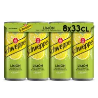 Pack de 8 Latas de Refresco Schweppes Limón, 33 cl