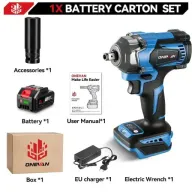 Atornillador sin escobillas con 1 batería y alta potencia