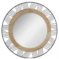 Cuadro Espejo de Metal Negro Indiana D45cm | Diseño Moderno