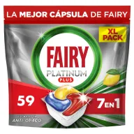 Cápsulas de Lavavajillas Fairy Platinum Plus Limón, 59 Unidades