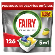 Cápsulas Fairy Platinum Limón, 126 en Todo en Uno