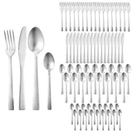 Cubertería Elegante de 72 Piezas en Acero Inoxidable Mate