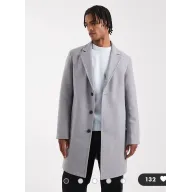 Abrigo de lana gris de mezcla de Jack & Jones