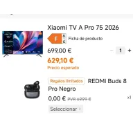 Xiaomi TV A Pro 75" 2026 QLED 4K 120Hz + Redmi Buds 8 Pro
