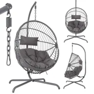 Silla Colgante con Soporte Ajustable y Cojines para Jardín
