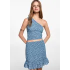 Falda fruncida con estampado atractivo