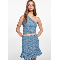 Falda fruncida con estampado atractivo