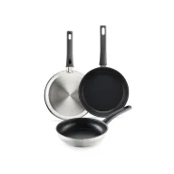 Set de 3 sartenes BRA Antistick Inox 182226 cm de aluminio reciclado