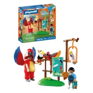 Hombre con Disfraz de Loro y 3 Aves Tropicales PLAYMOBIL