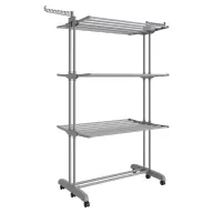 Tendedero Plegable de 4 Niveles con Ruedas y Alas SONGMICS