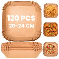 Papel Antiadherente para Freidora de Aire 120 Piezas 20-24cm