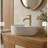 Lavabo LUISIANA de porcelana blanca 410x130mm sobre encimera