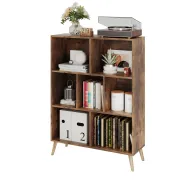 Estante blanco con 7 cubos para libros y archivos