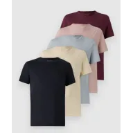 Camisetas básicas Pier One 5 Pack de Algodón (XS a 6XL)