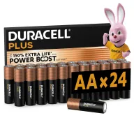 Pilas AA Duracell Plus (24 uds) – Alcalinas 1,5 V, Mayor Duración