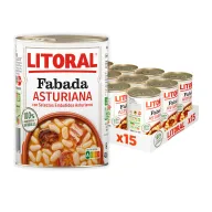 Fabada Asturiana 3xLITORAL, Pack 15 latas de 420 g