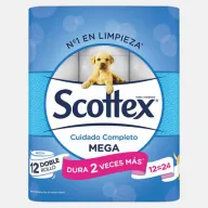 Papel Scottex Mega de 12 Rollos Higiénico