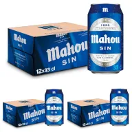 Pack de 12 Latas de Mahou Cerveza Sin Alcohol 0.0