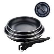 Juego de Sartenes 4 Piezas Bergner Click&Cook Black Edition