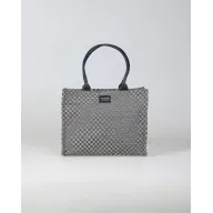 Bolso System Action de tela con cremallera y jacquard rombos