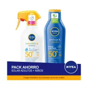 Pack ahorro NIVEA SUN: protector solar para adultos y niños.