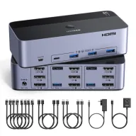 KVM Switch UGREEN HDMI+DP 2 Entradas 3 Salidas 8K 60Hz
