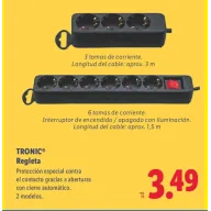 Regleta con 3 y 6 tomas disponible en Lidl desde el 2 de abril