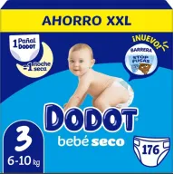 Pack Ahorro Dodot Bebé Seco XXL, Tallas 3 a 7.