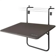Mesa plegable rectangular para balcón, antracita 60x40 cm