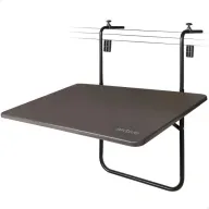 Mesa plegable rectangular para balcón, antracita 60x40 cm