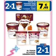 Tarrinas 460ml Haagen Dazs - Promo 2x1 y Día del Club