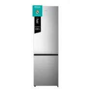 Frigorífico Hisense de 255 L en acero inoxidable.