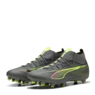 Botas de Fútbol Puma Ultra Match+ Plata y Amarillo para Hombre